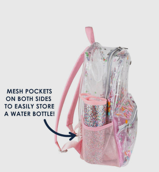 Flower Shop Confetti Clear Backpack