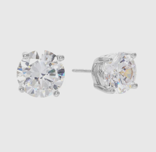 CZ Dipped White Gold Studs