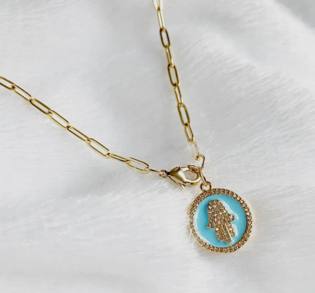 Hamsa Link Necklace