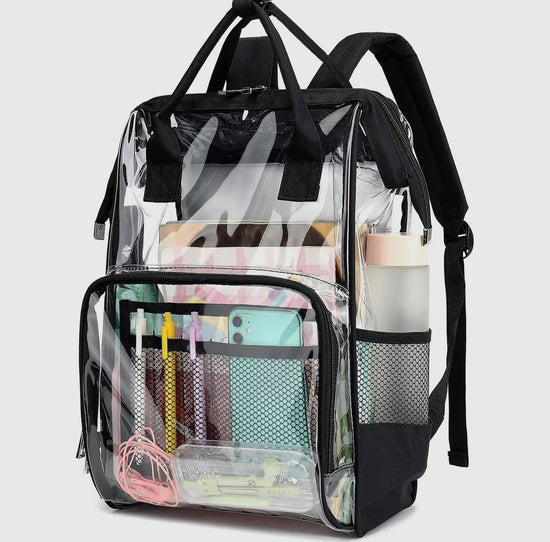 Top Handle Large Clear Backpack