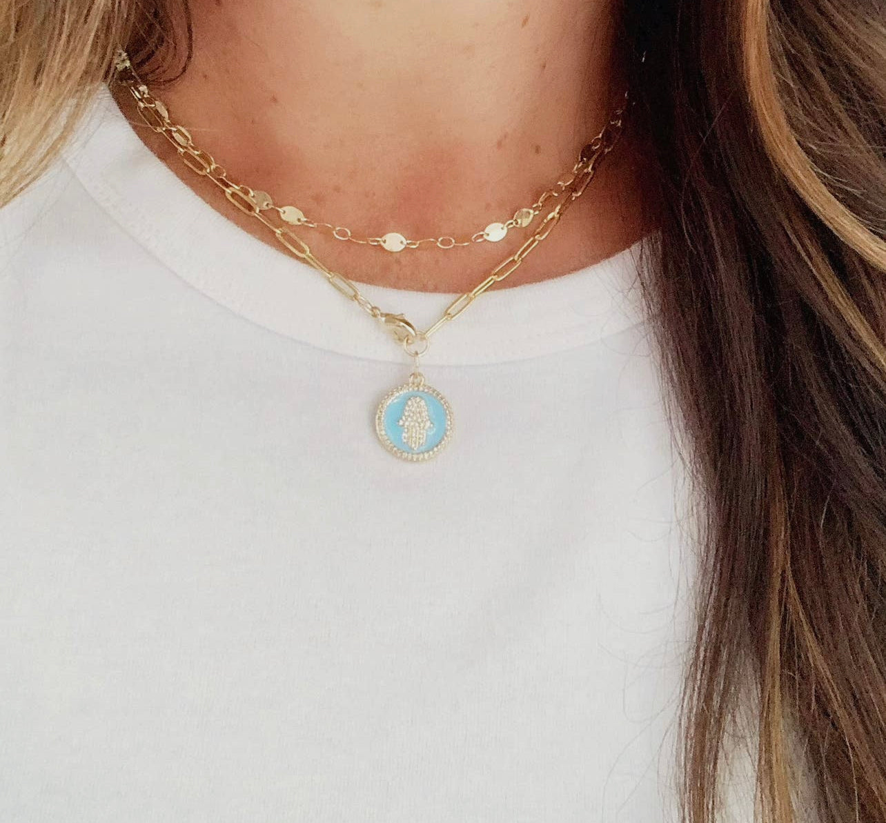 Hamsa Link Necklace