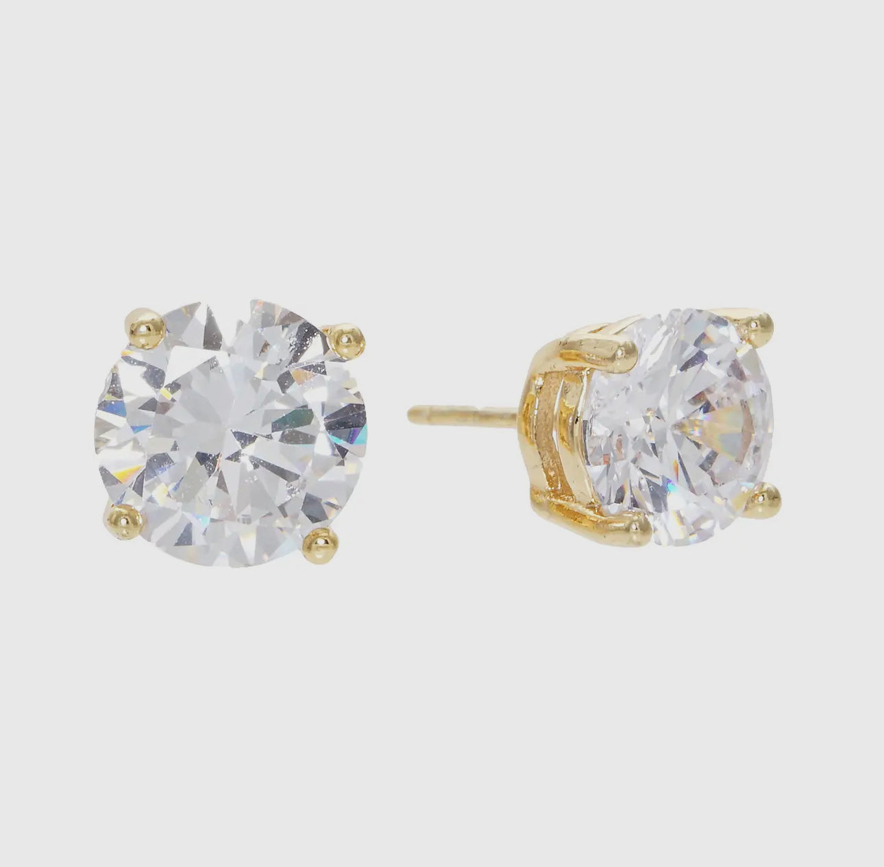 CZ Dipped White Gold Studs