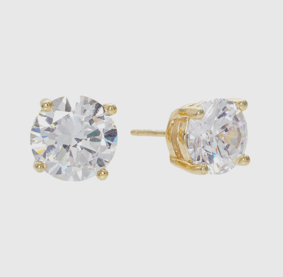 CZ Dipped White Gold Studs