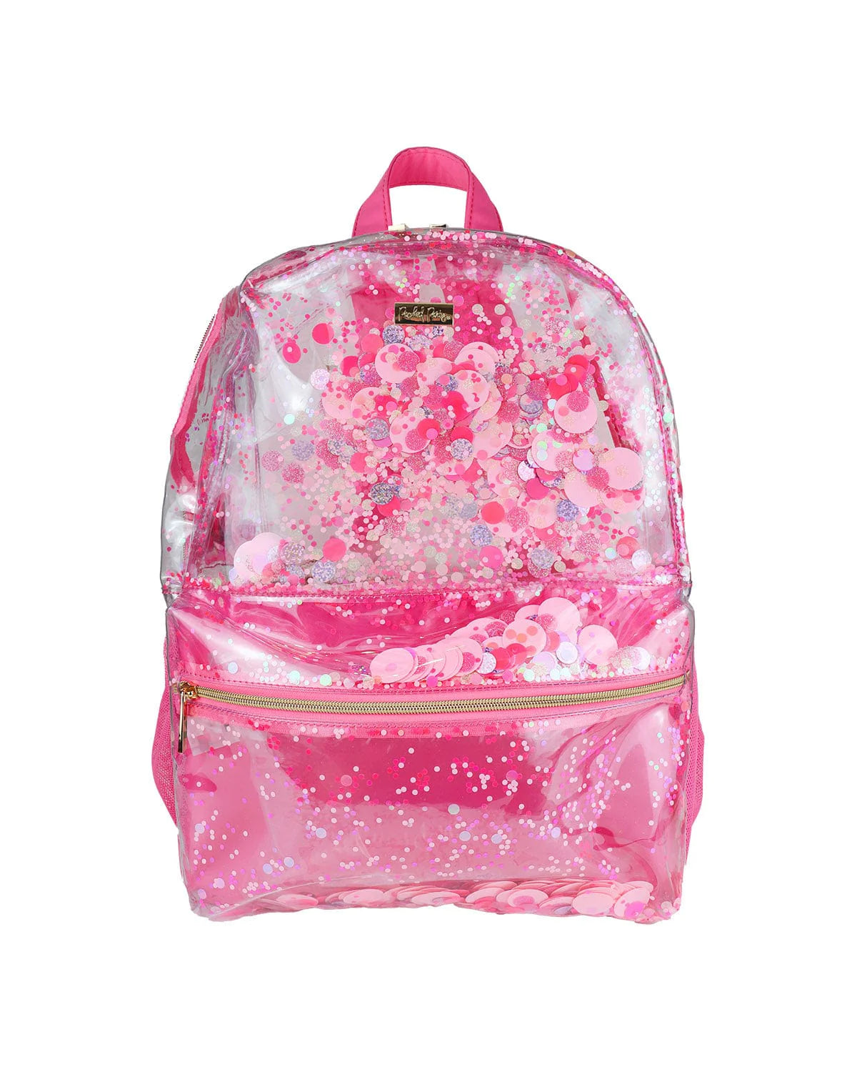 Pink Party Confetti Pink Clear Backpack