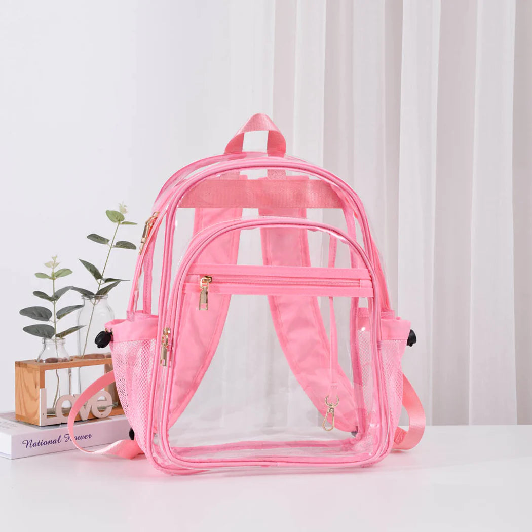 Solid Colored Outlined Medium Clear Backpack