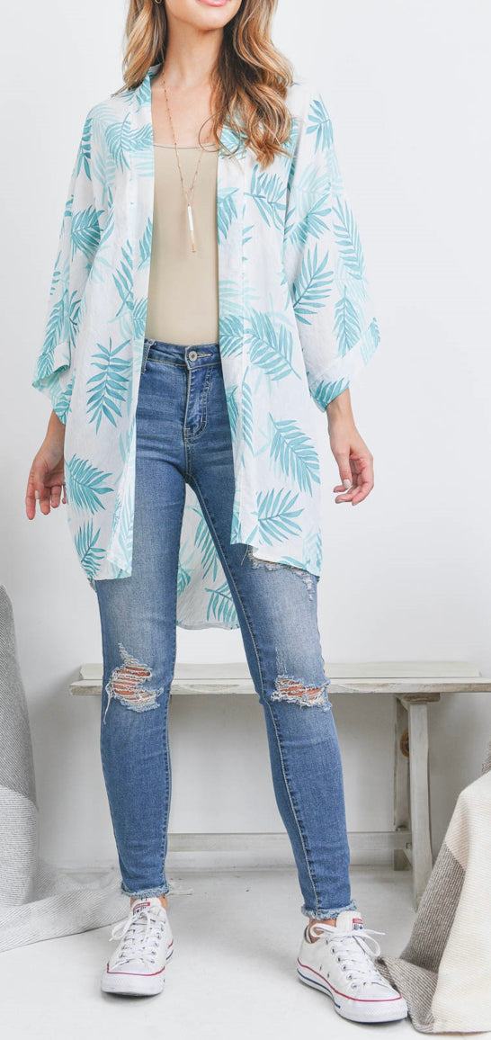 Leaf Print Kimono