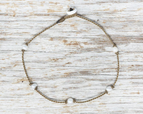 PRINCESS ANKLET - WHITE PEARL BAROQUE PETITE