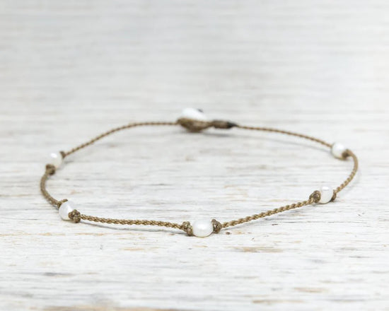 PRINCESS ANKLET - WHITE PEARL BAROQUE PETITE