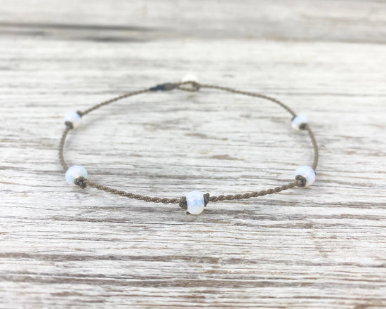 PRINCESS ANKLET - OPALITE FACETED RONDELLE PETITE