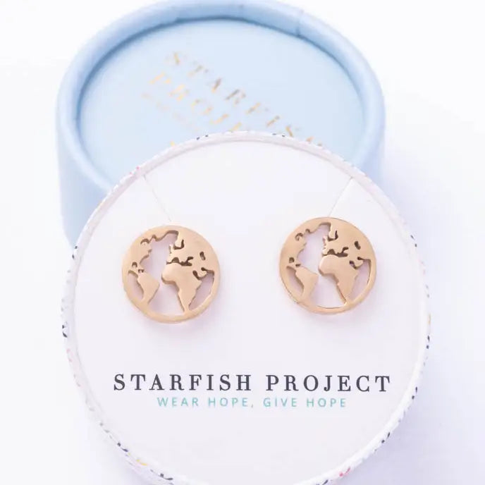 The Gold World Stud Earrings